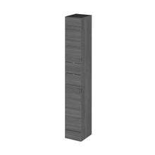 Hudson Reed Fusion 300mm Tall Unit Contemp Graphite Grey Woodgrain MFC Textured Woodgrain 1940x300x355mm - JJ Building Materials