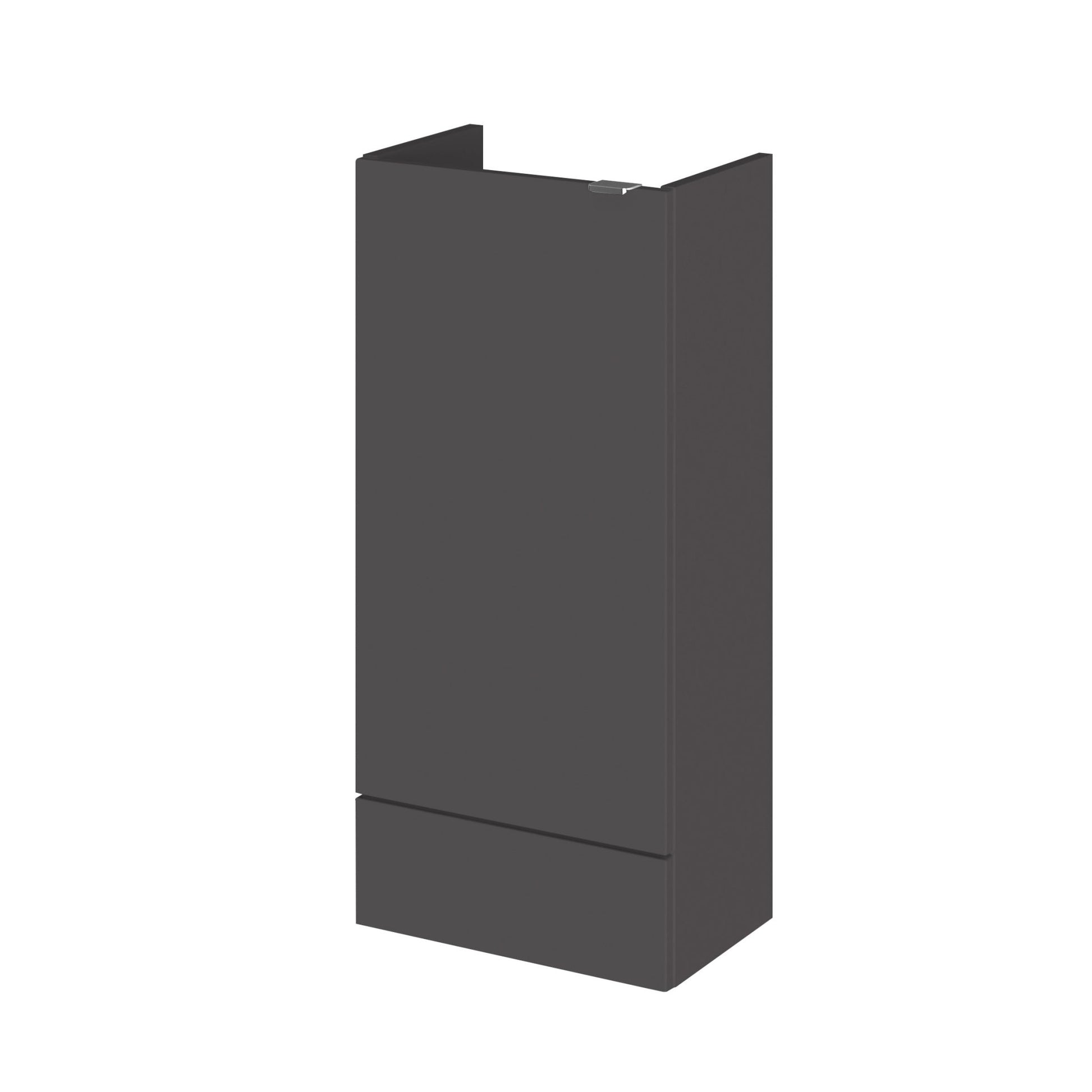 Hudson Reed Fusion 400mm Base Unit - Compact Contemp Gloss Grey MFC Painted Gloss 864x400x255mm - JJ Building Materials