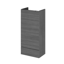Hudson Reed Fusion 400mm Base Unit - Compact Contemp Graphite Grey Woodgrain MFC Textured Woodgrain 864x400x255mm - JJ Building Materials