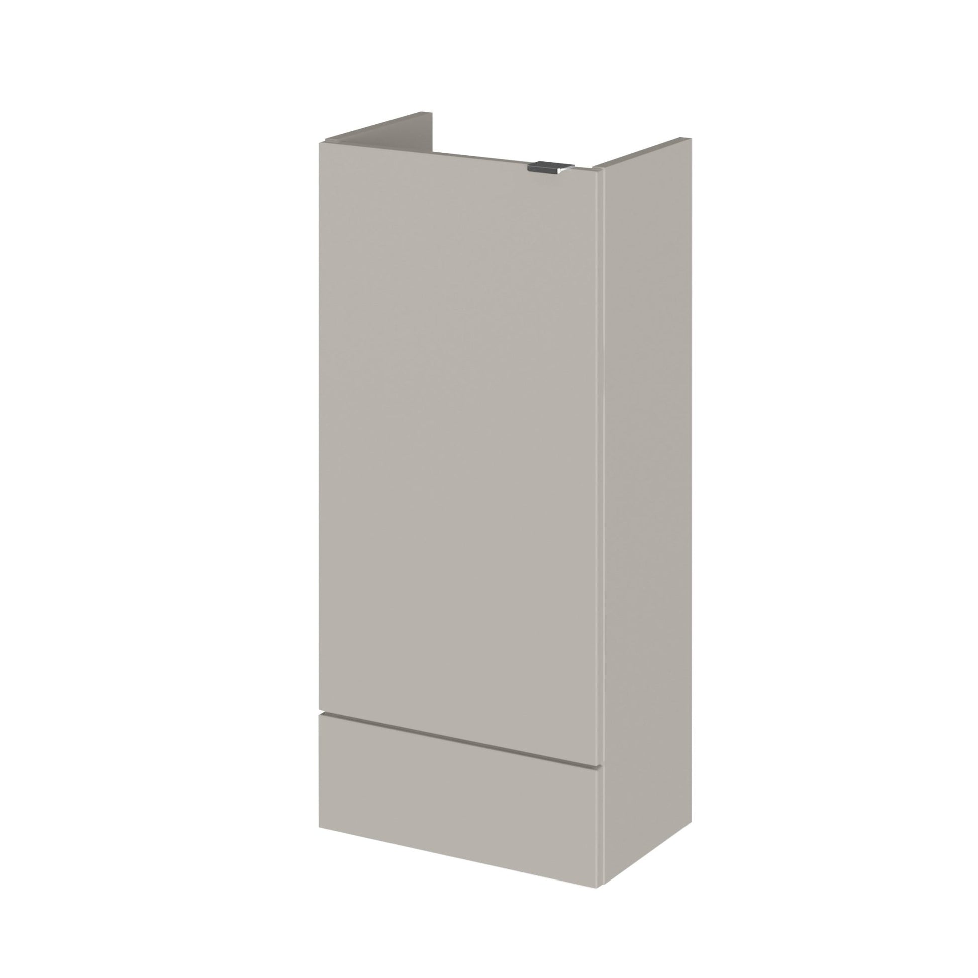 Hudson Reed Fusion 400mm Base Unit - Compact Contemp Pebble Grey MFC Textured Woodgrain 864x400x255mm - JJ Building Materials