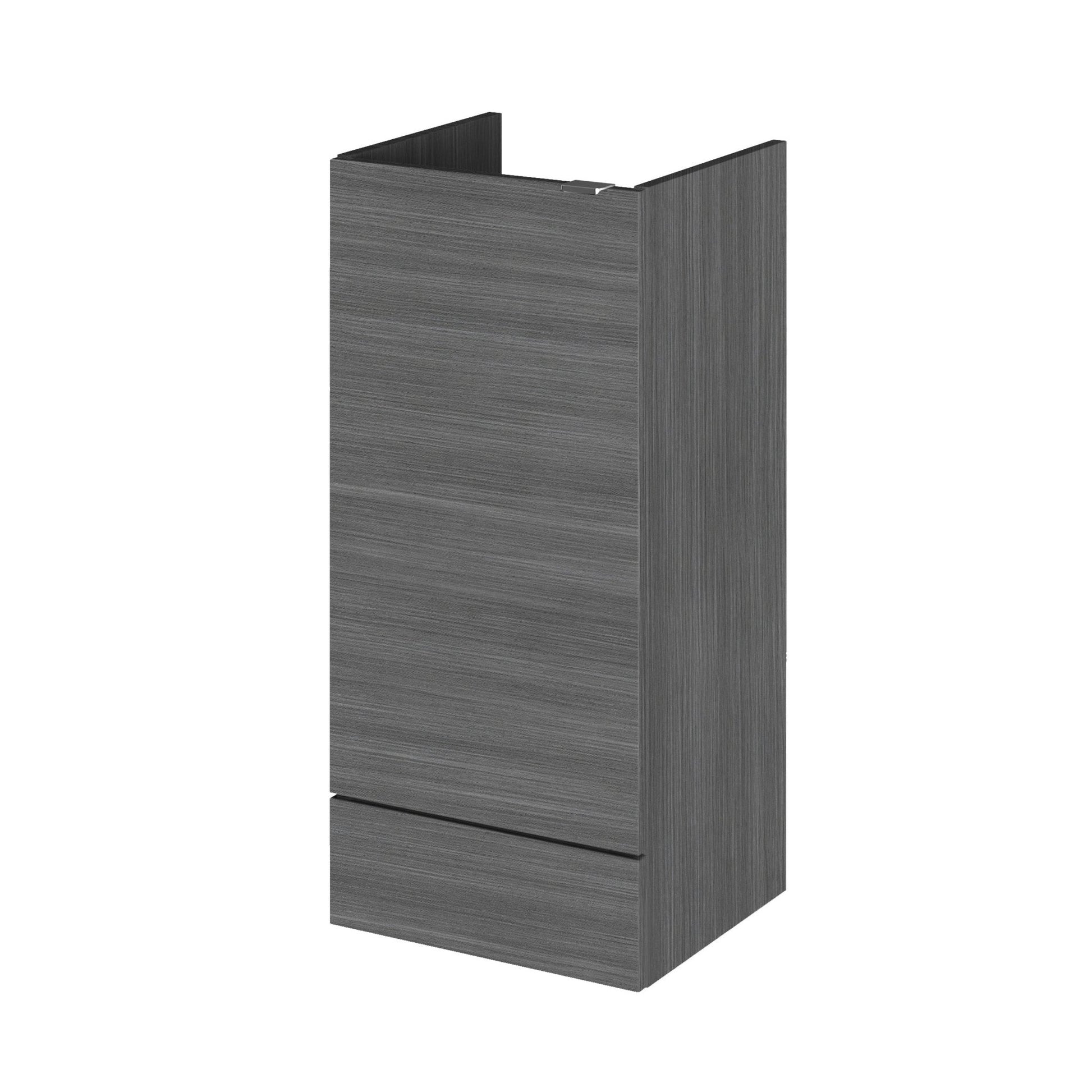 Hudson Reed Fusion 400mm Base Unit Contemp Graphite Grey Woodgrain MFC Textured Woodgrain 864x400x355mm - JJ Building Materials
