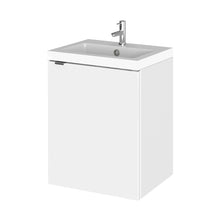 Hudson Reed Fusion 400mm Vanity Unit & Basin Contemp Gloss White MFC Painted Gloss 579x405x360mm - JJ Building Materials