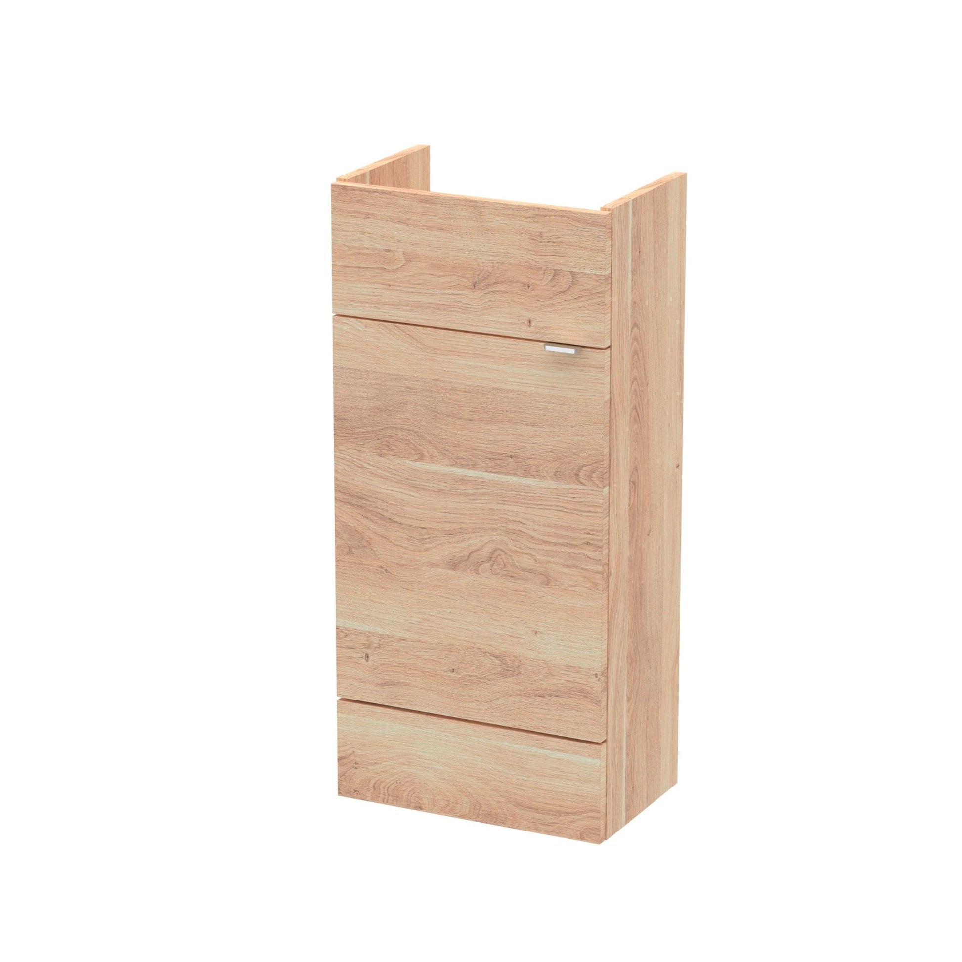 Hudson Reed Fusion 400mm Vanity Unit - Compact Contemp Bleached Oak MFC Textured Woodgrain 864x400x255mm - JJ Building Materials