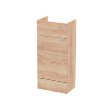Hudson Reed Fusion 400mm Vanity Unit - Compact Contemp Bleached Oak MFC Textured Woodgrain 864x400x255mm - JJ Building Materials