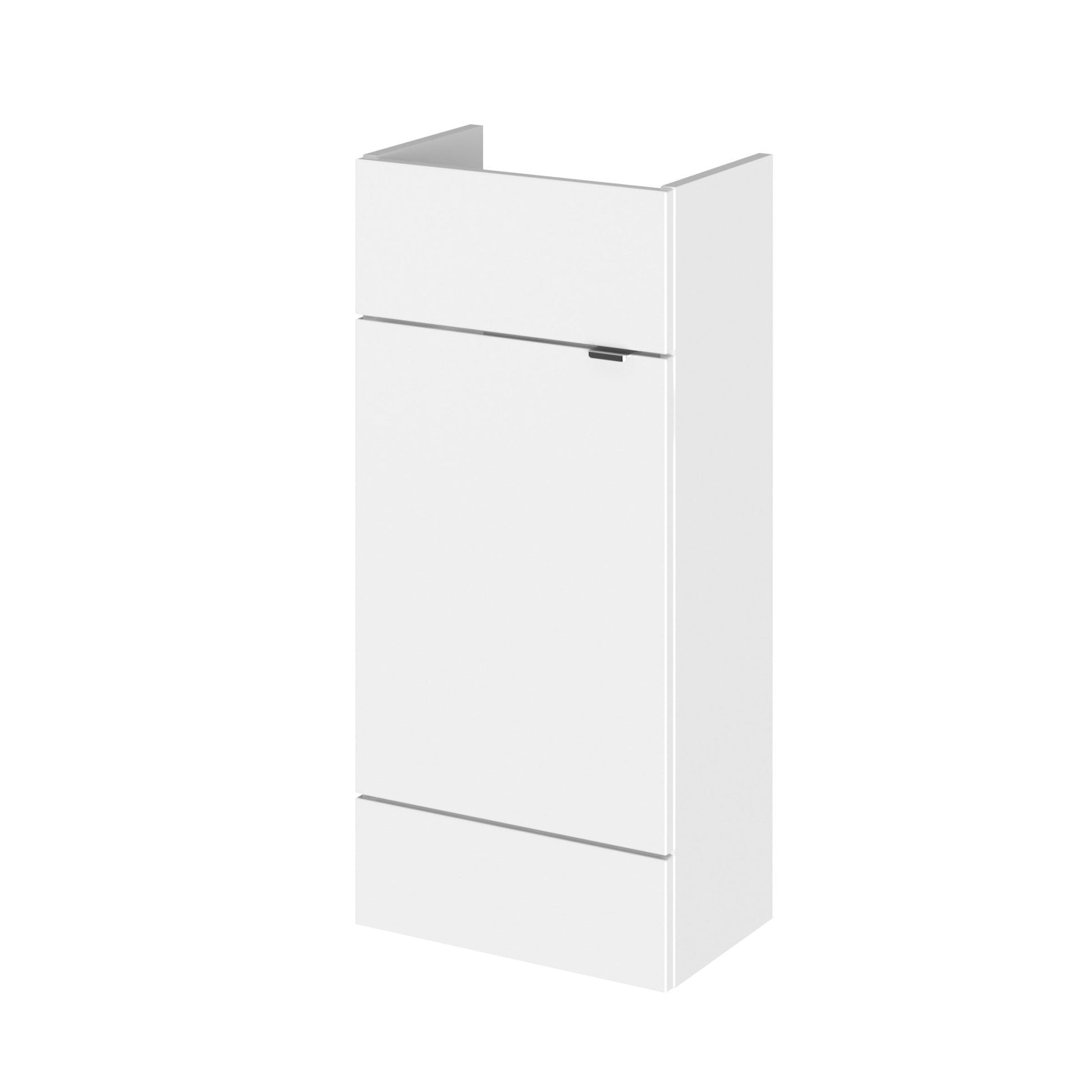 Hudson Reed Fusion 400mm Vanity Unit - Compact Contemp Gloss White MFC Painted Gloss 864x400x255mm - JJ Building Materials
