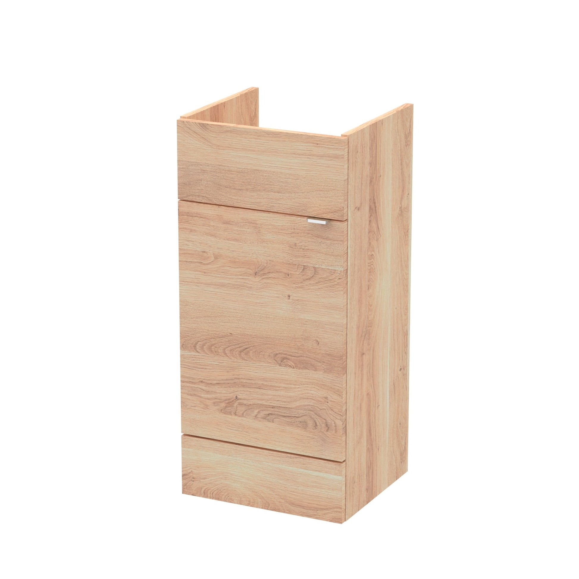 Hudson Reed Fusion 400mm Vanity Unit Contemp Bleached Oak MFC Textured Woodgrain 864x400x355mm - JJ Building Materials