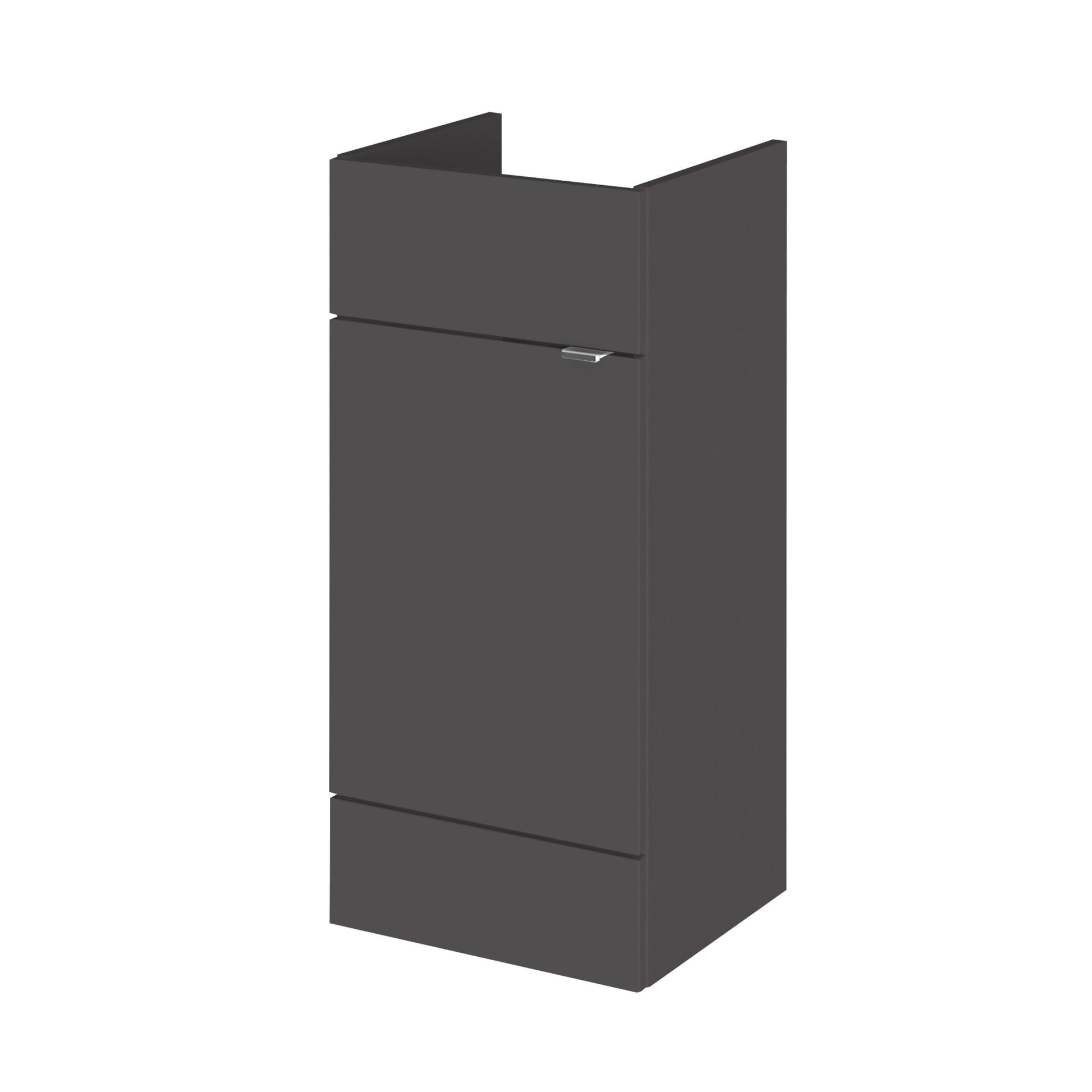 Hudson Reed Fusion 400mm Vanity Unit Contemp Gloss Grey MFC Painted Gloss 864x400x355mm - JJ Building Materials