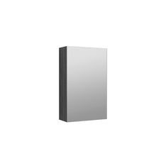 Hudson Reed Fusion 450mm Mirror Cabinet Contemp Graphite Grey Woodgrain MFC Textured Woodgrain 715x450x182mm - JJ Building Materials
