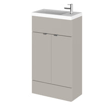 Hudson Reed Fusion 500mm Compact Vanity Unit & Basin Contemp Pebble Grey MFC Smooth Matt 904x503x255mm - JJ Building Materials