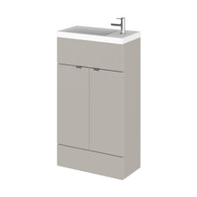 Hudson Reed Fusion 500mm Compact Vanity Unit & Basin Contemp Pebble Grey MFC Smooth Matt 904x503x255mm - JJ Building Materials