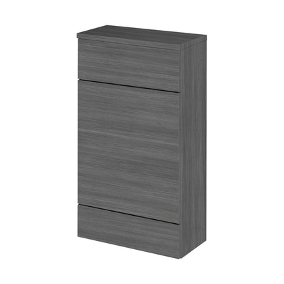 Hudson Reed Fusion 500mm Compact Wc Unit & Co-ordinating Top Contemp Anthracite Woodgrain MFC Textured Woodgrain 882x505x260mm - JJ Building Materials