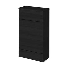 Hudson Reed Fusion 500mm Compact Wc Unit & Co-ordinating Top Contemp Charcoal Black MFC Textured Woodgrain 882x505x260mm - JJ Building Materials