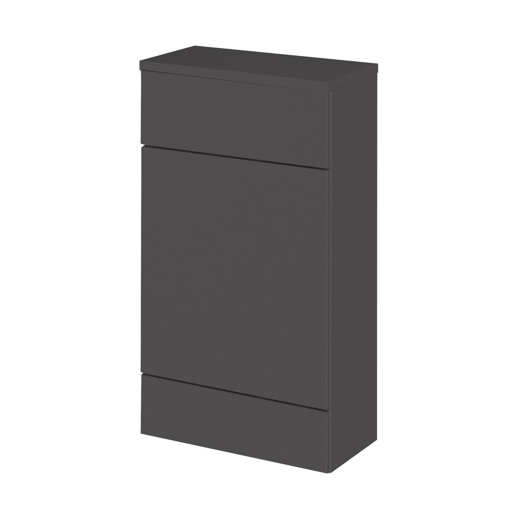 Hudson Reed Fusion 500mm Compact Wc Unit & Co-ordinating Top Contemp Gloss Grey MFC Painted Gloss 882x505x260mm - JJ Building Materials
