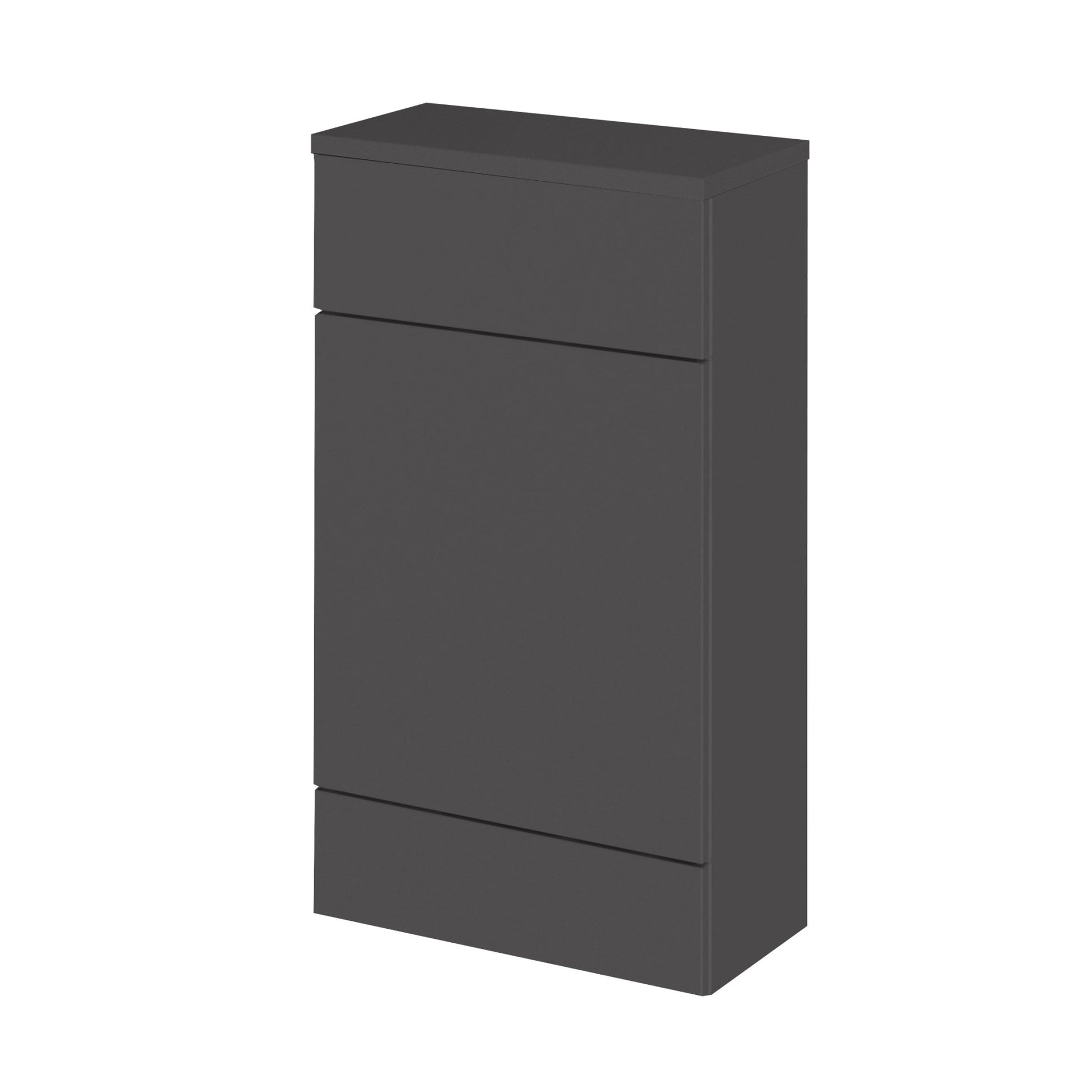 Hudson Reed Fusion 500mm Compact Wc Unit & Co - ordinating Top Contemp Gloss Grey MFC Painted Gloss 882x505x260mm - JJ Building Materials