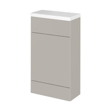 Hudson Reed Fusion 500mm Compact Wc Unit & Polymarble Top Contemp Pebble Grey MFC Smooth Matt 904x503x255mm - JJ Building Materials