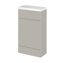 Hudson Reed Fusion 500mm Compact Wc Unit & Polymarble Top Contemp Pebble Grey MFC Smooth Matt 904x503x255mm - JJ Building Materials