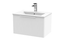 Hudson Reed Fusion 500mm Vanity Unit & Basin - Compact Contemp Anthracite Woodgrain MFC Textured Woodgrain 904x505x260mm - JJ Building Materials