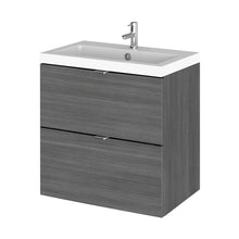 Hudson Reed Fusion 500mm Vanity Unit & Basin Contemp Anthracite Woodgrain MFC Textured Woodgrain 579x505x360mm - CBI541 - JJ Building Materials