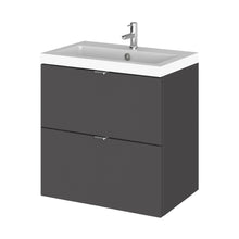 Hudson Reed Fusion 500mm Vanity Unit & Basin Contemp Gloss Grey MFC Painted Gloss 579x505x360mm - CBI941 - JJ Building Materials
