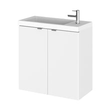 Hudson Reed Fusion 500mm Vanity Unit & Basin Contemp Gloss White MFC Painted Gloss 579x505x260mm - JJ Building Materials