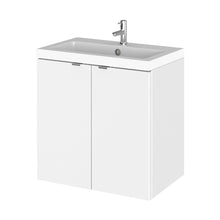 Hudson Reed Fusion 500mm Vanity Unit & Basin Contemp Gloss White MFC Painted Gloss 579x505x360mm - CBI140 - JJ Building Materials