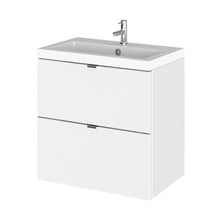 Hudson Reed Fusion 500mm Vanity Unit & Basin Contemp Gloss White MFC Painted Gloss 579x505x360mm - CBI141 - JJ Building Materials
