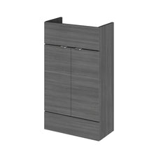 Hudson Reed Fusion 500mm Vanity Unit - Compact Contemp Anthracite Woodgrain MFC Textured Woodgrain 864x500x255mm - JJ Building Materials