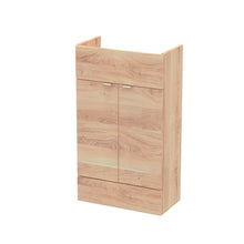 Hudson Reed Fusion 500mm Vanity Unit - Compact Contemp Bleached Oak MFC Textured Woodgrain 864x500x255mm - JJ Building Materials