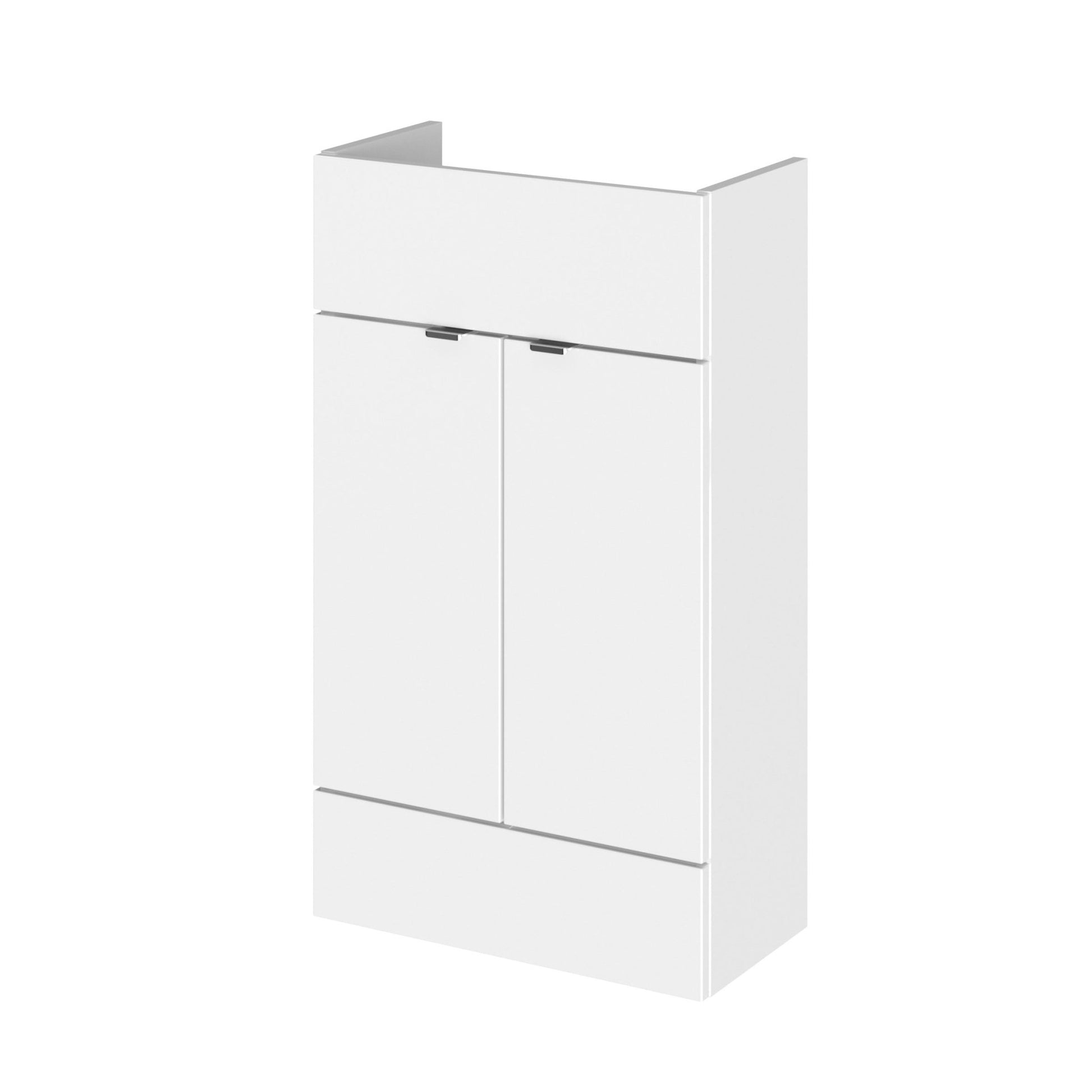 Hudson Reed Fusion 500mm Vanity Unit - Compact Contemp Gloss White MFC Painted Gloss 864x500x255mm - JJ Building Materials
