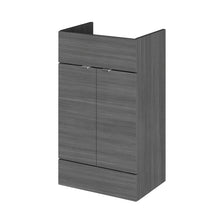 Hudson Reed Fusion 500mm Vanity Unit Contemp Anthracite Woodgrain MFC Textured Woodgrain 864x500x355mm - JJ Building Materials