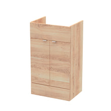 Hudson Reed Fusion 500mm Vanity Unit Contemp Bleached Oak MFC Textured Woodgrain 864x500x355mm - JJ Building Materials