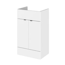 Hudson Reed Fusion 500mm Vanity Unit Contemp Gloss White MFC Painted Gloss 864x500x355mm - JJ Building Materials