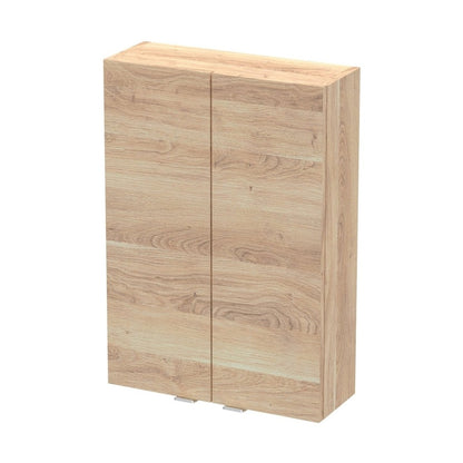 Hudson Reed Fusion 500mm Wall Unit Contemp Bleached Oak MFC Textured Woodgrain 713x500x182mm - JJ Building Materials
