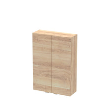 Hudson Reed Fusion 500mm Wall Unit Contemp Bleached Oak MFC Textured Woodgrain 713x500x182mm - JJ Building Materials