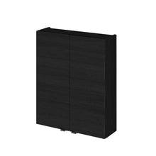 Hudson Reed Fusion 500mm Wall Unit Contemp Charcoal Black MFC Textured Woodgrain 713x500x182mm - JJ Building Materials