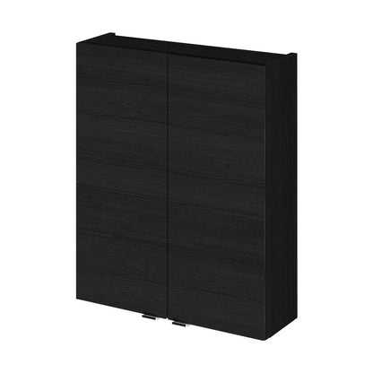 Hudson Reed Fusion 500mm Wall Unit Contemp Charcoal Black MFC Textured Woodgrain 713x500x182mm - JJ Building Materials