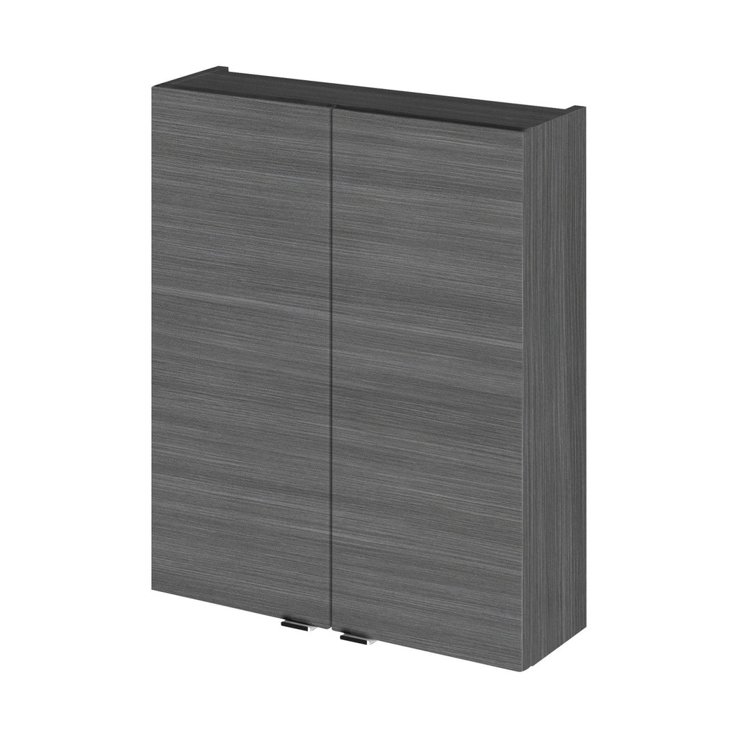 Hudson Reed Fusion 500mm Wall Unit Contemp Graphite Grey Woodgrain MFC Textured Woodgrain 713x500x182mm - JJ Building Materials