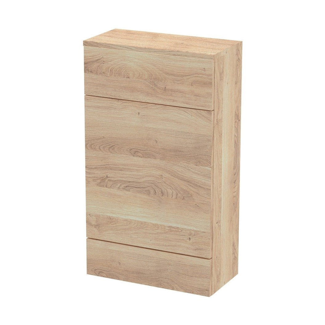 Hudson Reed Fusion 500mm Wc Unit (255mm Deep) Contemp Bleached Oak MFC Textured Woodgrain 882x505x260mm - JJ Building Materials