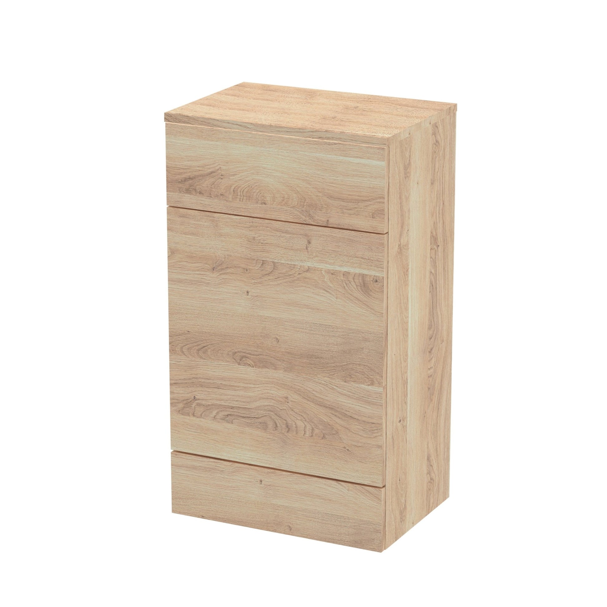 Hudson Reed Fusion 500mm Wc Unit (355mm Deep) Contemp Bleached Oak MFC Textured Woodgrain 882x505x360mm - JJ Building Materials