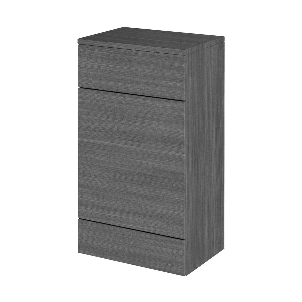 Hudson Reed Fusion 500mm Wc Unit & Co-ordinating Top Contemp Anthracite Woodgrain MFC Textured Woodgrain 882x505x360mm - JJ Building Materials