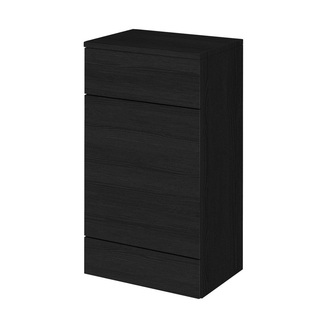 Hudson Reed Fusion 500mm Wc Unit & Co-ordinating Top Contemp Charcoal Black MFC Textured Woodgrain 882x505x360mm - JJ Building Materials