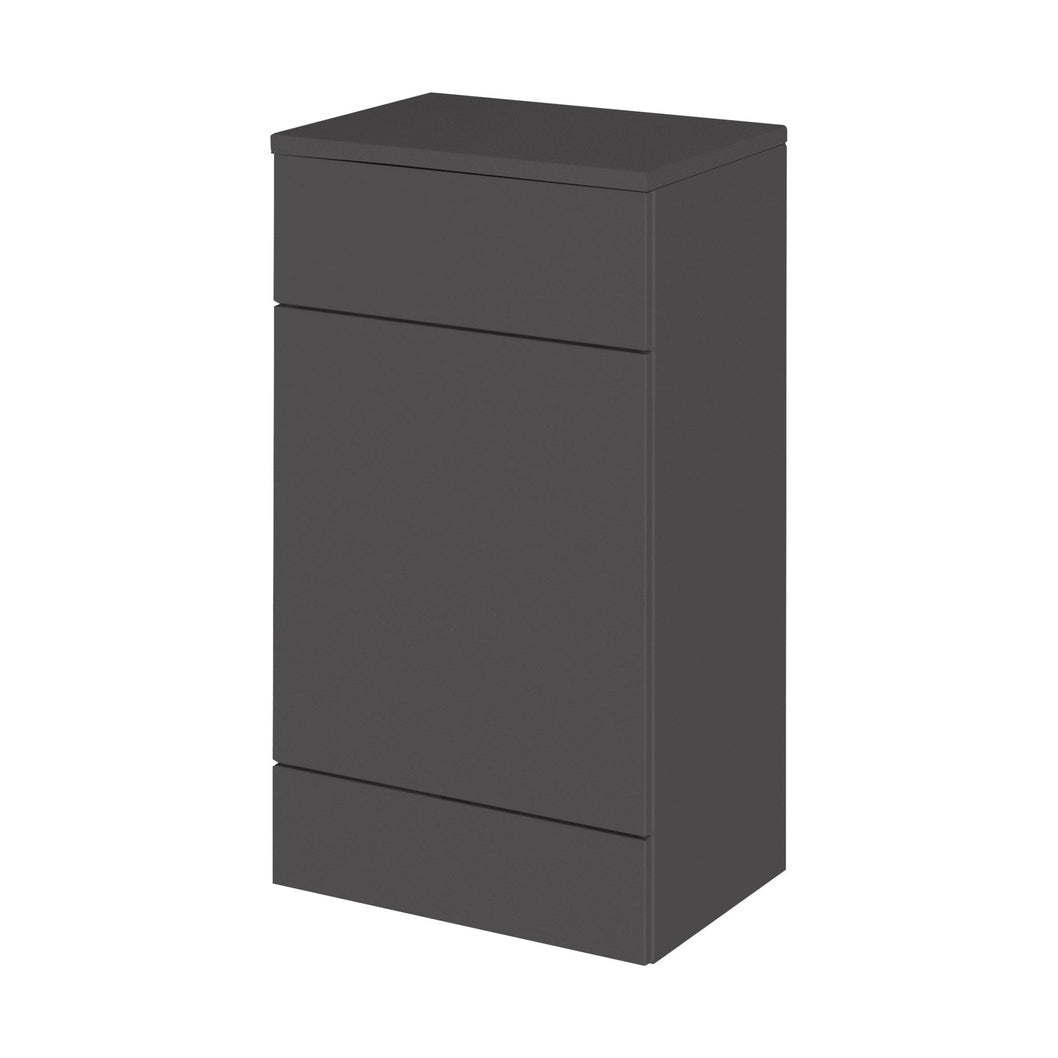 Hudson Reed Fusion 500mm Wc Unit & Co-ordinating Top Contemp Gloss Grey MFC Painted Gloss 882x505x360mm - JJ Building Materials