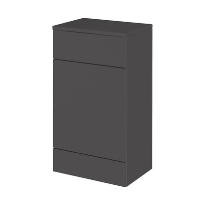 Hudson Reed Fusion 500mm Wc Unit & Co-ordinating Top Contemp Gloss Grey MFC Painted Gloss 882x505x360mm - JJ Building Materials