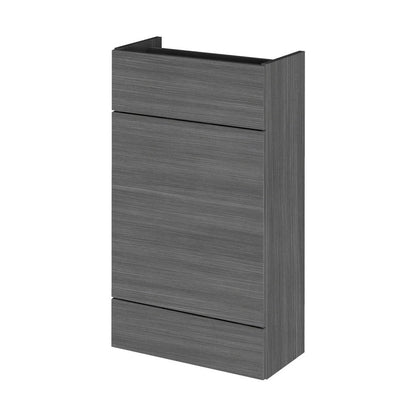 Hudson Reed Fusion 500mm Wc Unit - Compact Contemp Anthracite Woodgrain MFC Textured Woodgrain 864x500x255mm - JJ Building Materials