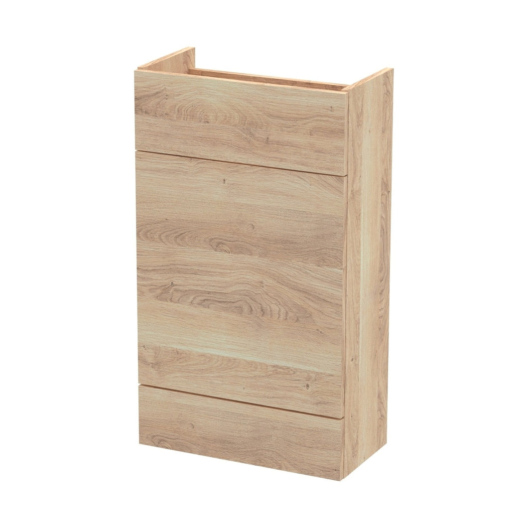 Hudson Reed Fusion 500mm Wc Unit - Compact Contemp Bleached Oak MFC Textured Woodgrain 864x500x255mm - JJ Building Materials