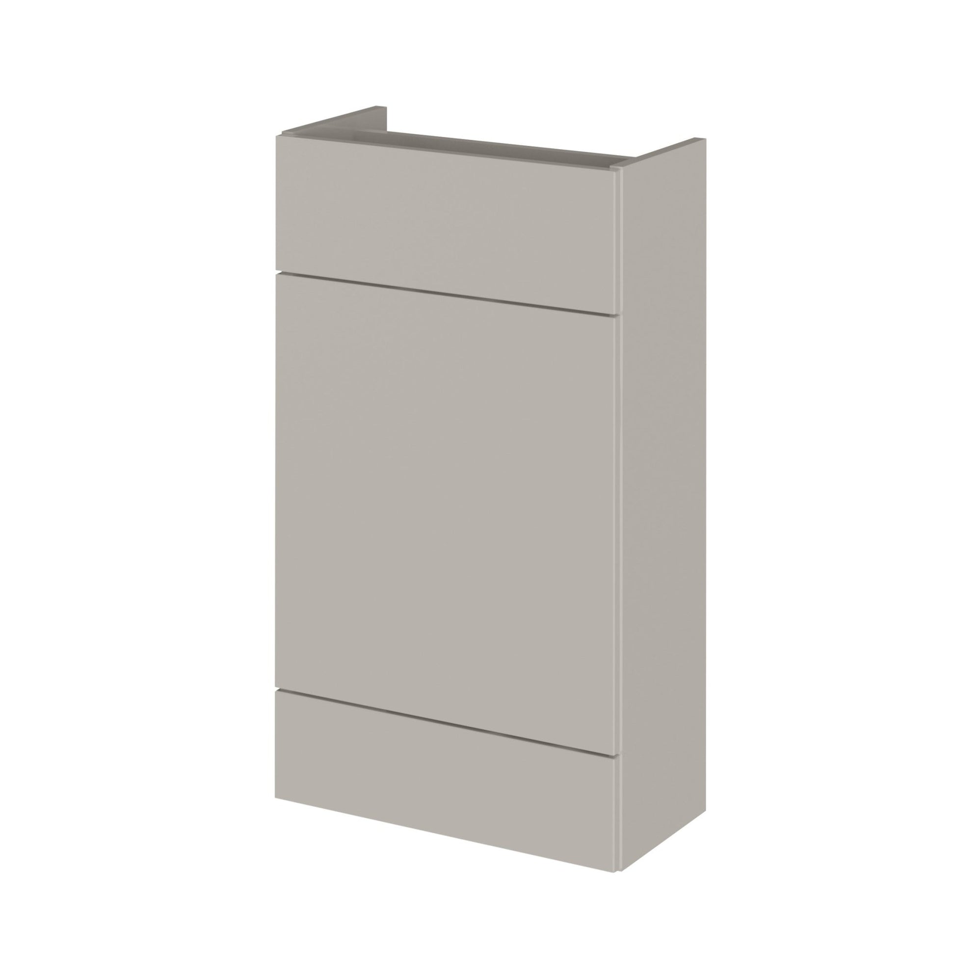 Hudson Reed Fusion 500mm Wc Unit - Compact Contemp Pebble Grey MFC Textured Woodgrain 864x500x255mm - JJ Building Materials