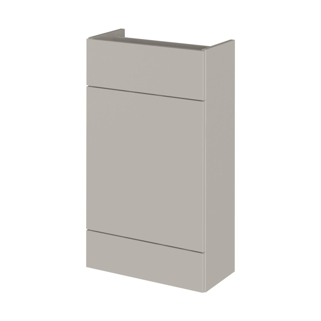 Hudson Reed Fusion 500mm Wc Unit - Compact Contemp Pebble Grey MFC Textured Woodgrain 864x500x255mm - JJ Building Materials