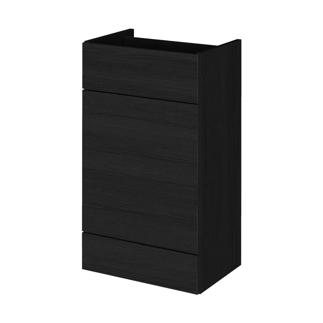 Hudson Reed Fusion 500mm Wc Unit Contemp Charcoal Black MFC Textured Woodgrain 864x500x355mm - JJ Building Materials