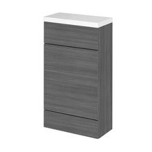 Hudson Reed Fusion 500mm Wc Unit & Polymarble Top Contemp Anthracite Woodgrain MFC Textured Woodgrain 904x505x260mm - JJ Building Materials