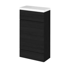 Hudson Reed Fusion 500mm Wc Unit & Top - Compact Contemp Charcoal Black MFC Textured Woodgrain 904x505x260mm - JJ Building Materials